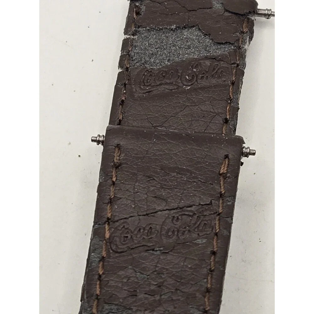 Coca Cola Bottle Coke Watch Brown Band Unisex 2002. New Battery. Spare Band.